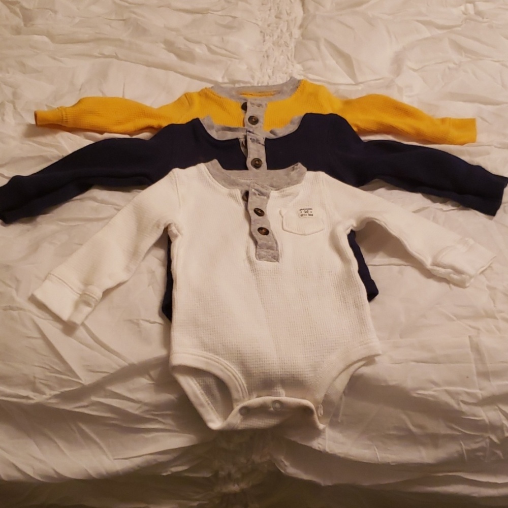 Set of Three Carter's Thermal Onesies, Size 3M.